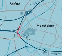 A map showing the location of the proposed Ordsall Chord. See news item.<br><br>[Network Rail 20/11/2012]
