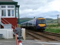 170406 passing Blackford Level Crossing and signal box.<br><br>[Brian Forbes 27/07/2007]