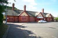 The road approach to the impressive looking 1889 station building at Fort Matilda - now sadly disused. View south on 29 July 2007.<br><br>[John Furnevel 29/07/2007]