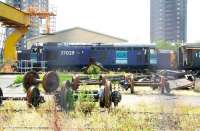 DRS 37029 standing in the yard at St Rollox Works on 29 July awaiting attention. (Photographed through the chain-link fence).<br><br>[John Furnevel 29/07/2007]