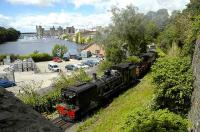 WHR 143 leaving Caernarfon with the 13.55 to Rhyd-Ddu on 17 July. Welsh Highland Railway<br><br>[Bill Roberton 14/07/2007]