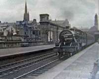 42419 arriving at Greenock Central with a Glasgow service some time in the 1950s. Note the goods yard in the background which was formerly a BT depot [photographer unknown].<br><br>[Graham Morgan collection //]