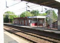 Scene at Cartsdyke station on 29 July 2007 - looking northwest across the tracks to <br>
 the Glasgow platform. <br><br>[John Furnevel 29/07/2007]