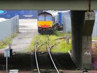 DRS 66401 stands at WHM Grangemouth on 6 August 2007, having just brought in the Tesco containers.<br><br>[John Furnevel 6/08/2007]