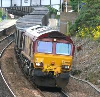 66138 heads west through Polmont on 7 August with Longannet - Hunterston empties.  <br><br>[John Furnevel 7/08/2007]