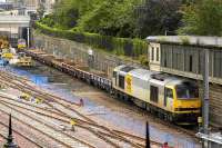 The work goes on - class 60s 066 and 075 with a pw train at the west end of Waverley on 10 August.<br><br>[Bill Roberton 10/08/2007]