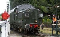 D6700 with the first NYMR northbound service of the day on 2 August picking up the single-line token (just) at Newbridge SB.<br><br>[John McIntyre 2/08/2007]