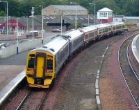 A 5-car Sunday Edinburgh - Dundee service pulls out of Cupar led by a 170 on 5 August.<br><br>[David Panton 05/08/2007]