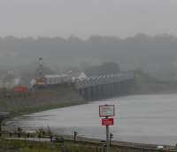 170414 about to cross the South Esk Bridge heading for Glasgow, haar lying about all day.<br><br>[Brian Forbes 14/08/2007]