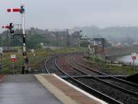 Looking to the south, whilst the Montrose South cabin on right of line, will be by-passed, the semaphore signals will be missed.<br><br>[Brian Forbes 14/08/2007]