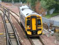 A Waverley bound 158 joins the E&G main line at Polmont Junction on 7 August.<br><br>[John Furnevel 07/08/2007]