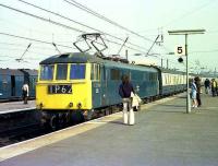 A London to Carlisle service pulls into Wigan North Western on 27 March 1974 behind class 86 E3108. Note the hairstyles and...no, never mind... [see image 15672]<br><br>[John McIntyre 27/03/1974]