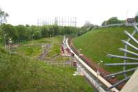 View southwest over Kelvindale station and maze towards the Dawsholm gasometers and the line to Anniesland on 13 May 2007.<br><br>[John Furnevel 13/05/2007]