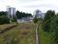 Cameron Bridge island platform. Modern distillery with the smell of mash in the air. This will soon be revitalised with a new tanker service.<br><br>[Brian Forbes 26/08/2007]