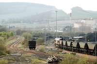 Empty coal wagons arriving at Westfield in 2005, with the rails now looking rusty, has it closed again?<br><br>[Ewan Crawford //2005]