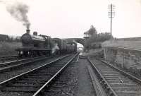 Passing Kirriemuir Junction. C.R. 4.4.0 54454 on Forfar to Kirriemuir goods train.<br><br>[G H Robin collection by courtesy of the Mitchell Library, Glasgow 20/07/1953]