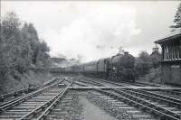 Glasgow - Oban trains at Balquhidder. 5P 4.6.0 45481 arriving on stopping train.<br><br>[G H Robin collection by courtesy of the Mitchell Library, Glasgow 26/08/1950]