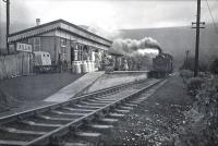 Killin station. CR 0.4.4T 55145 on branch train.<br><br>[G H Robin collection by courtesy of the Mitchell Library, Glasgow 26/08/1950]