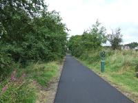 Looking west along the trackbed towards Kilmacolm from Route Marker 18 on the cycle track that sits on the trackbed<br><br>[Graham Morgan 30/08/2007]