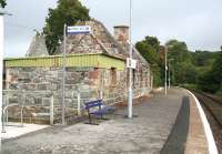 The remaining shell of Invershin station on 30 August 2007 looking north along the platform.<br><br>[John Furnevel 30/08/2007]