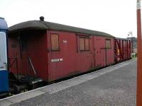 Konduktor (Norwegiam Parcels brake van) on show at Boness. This and two such TOs were the original train set which worked the early Boness to Kinneil services, hauled by CR 0-4-4T 419. Is this where our guards get their name from?<br><br>[Brian Forbes /09/2007]