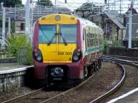 334005 crossing Wallneuk Junction with a Glasgow Central service.<br><br>[Graham Morgan 31/08/2007]