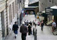 The big issue. Waverley Steps, with proposed improvements still to be implemented. View from Princes Street down to the station in September 2007. [See image 35788] <br><br>[John Furnevel 06/09/2007]