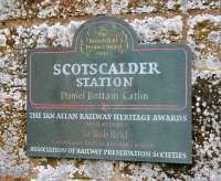 Plaque at Scotscalder station. August 2007.<br><br>[John Furnevel 28/08/2007]