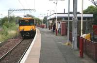 A Sunday morning service to Balloch runs into Alexandria station on 9 September.<br><br>[John Furnevel 09/09/2007]
