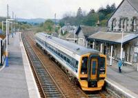 A southbound 158 calls at Blair Atholl in May 1995.<br><br>[David Panton /05/1995]