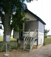 The out of use north signal box at Forsinard in August 2007. A few years ago, before the box was boarded up, EC photographed the following scratched into the wooden surface inside... <I>James Sinclair. Finished on railway 27/11/93 after 36 years service</I>. [See image 16369]<br><br>[John Furnevel 27/08/2007]