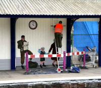 Part of the Tracey Shough commemorative mural at Invergordon station, 30 August 2007. <br><br>[John Furnevel 30/08/2007]