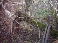 Goods buffer in the former Dunphail goods yard.<br><br>[Matt Jolley /4/2007]