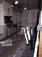 Inside Alloa West box in 1985.<br><br>[Mark Dufton //1985]