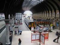 York station on 16 June. An HST from the south is arriving at platform 7 as a class 150 prepares to leave 6 on a Blackpool North service. <br><br>[John McIntyre 16/6/2007]