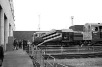 Open day at Eastfield shed in September 1972. Independent snowplough no 1 is flanked by class 47 1969 and class 20 8004.  <br><br>[John McIntyre 16/09/1972]