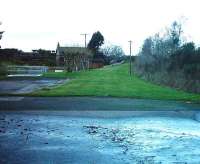 View along the trackbed of the former branch into the Dallas Dhu distillery back towards the junction with the Forres - Aviemore main line.<br><br>[Matthew Tomlins /4/2007]