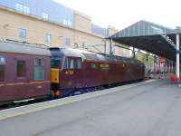 WCRC 47 787 at the rear of 1Z42, 1540 Inverness to Linlithgow via Aberdeen. The locomotive is on its first revenue earning outing after overhaul. It was not needed for traction but provided train heating.<br><br>[Brian Forbes 22/9/2007]