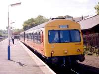 Barrhead in June 1997 with 101 689 in the bay with a train for Glasgow Central.<br><br>[David Panton /6/1997]