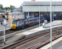 The down <I>Highland Chieftain</I> stands at Perth on 5 October 2007. <br><br>[Brian Forbes 05/10/2007]