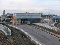 50049 on the rear of the <I>Autumn Highlander</I> at Perth on 5 Sepember. 2 Locomotives and 11 coaches easily fit into platform 4 at Perth.<br><br>[Brian Forbes 05/09/2007]