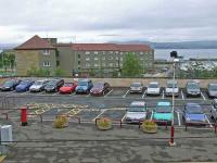 View North at Greenock Central showing the location of the bridge that once connected the two through platforms and where, along the north end of the car park, various buildings and offices were once located. These were all swept away during the station refurbishment.<br><br>[Graham Morgan 11/09/2007]