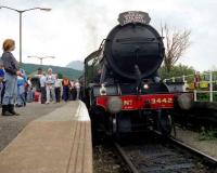 3442 pauses at Crianlarich on 07 August 1994 with the West Highland Railway Centenary Special.<br><br>[John McIntyre 07/08/1994]