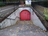 Lochearnhead Station. When the station was open passengers would have used these subway steps.<br><br>[John Gray 18/10/2007]