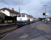 DB Class 216 with a train at Bebra in 1990.<br><br>[John McIntyre //1990]