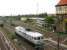 A diesel loco in a non standard livery in the Berlin suburbs.<br><br>[Michael Gibb 08/09/2007]