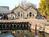 Looking back from the pier at Kinross towards the <I>Boathouse cafe/Bistro</I> on 23 October. The interesting looking building in the centre (1866), which is now part of the complex, was relocated here from the former Kelty station 7 miles to the south.<br><br>[John Furnevel 23/10/2007]