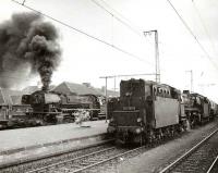 3 class 042 locomotives at Rheine in 1973.<br><br>[Bill Roberton //1973]