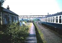 Looking south towards Stanley Junction in June 1982 during a stop on the <I>Forfar Farewell</I> railtour.<br><br>[David Panton 05/06/1982]