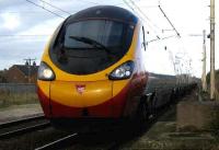 A southbound Pendolino passes Coppull on 8 November.<br><br>[John McIntyre 08/11/2007]